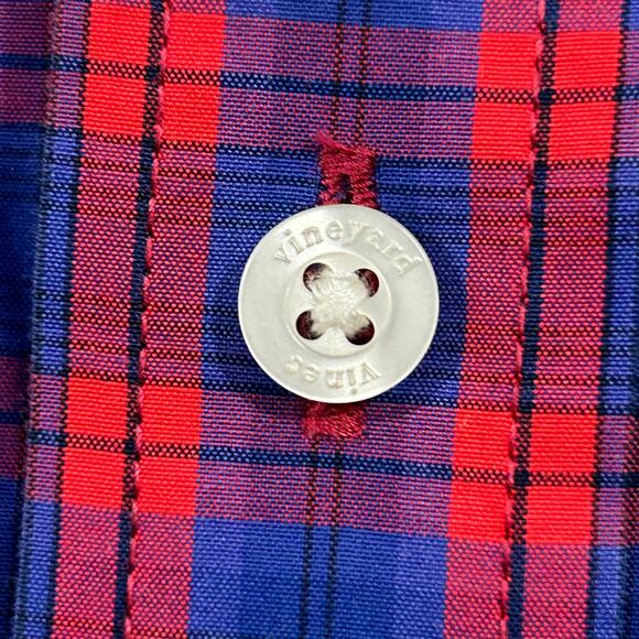 Vineyard Vines By Shep & Ian Plaid Long Sleeves Cotton Mens Shirt Medium - Picture 6 of 7